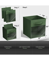 Sorbus 13 Inch 6 Pack Collapsible Fabric Storage Bins with Clear Window - for Organizing Clothes, Toys, Books, Shelves, Closets & more