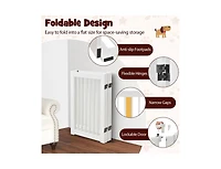 30 Inch Tall 4-Panel Freestanding Wooden Pet Gate Dog Fence