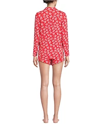 Lands' End Women's Cooling 3 Piece Pajama Set - Long Sleeve Top Cami and Shorts