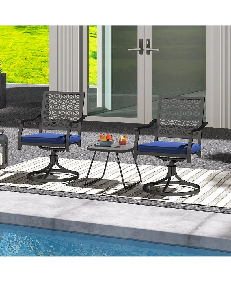 Costway Outdoor Swivel Chairs Patio Dining with Padded Cushions High Back