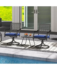 Costway Outdoor Swivel Chairs Patio Dining with Padded Cushions High Back