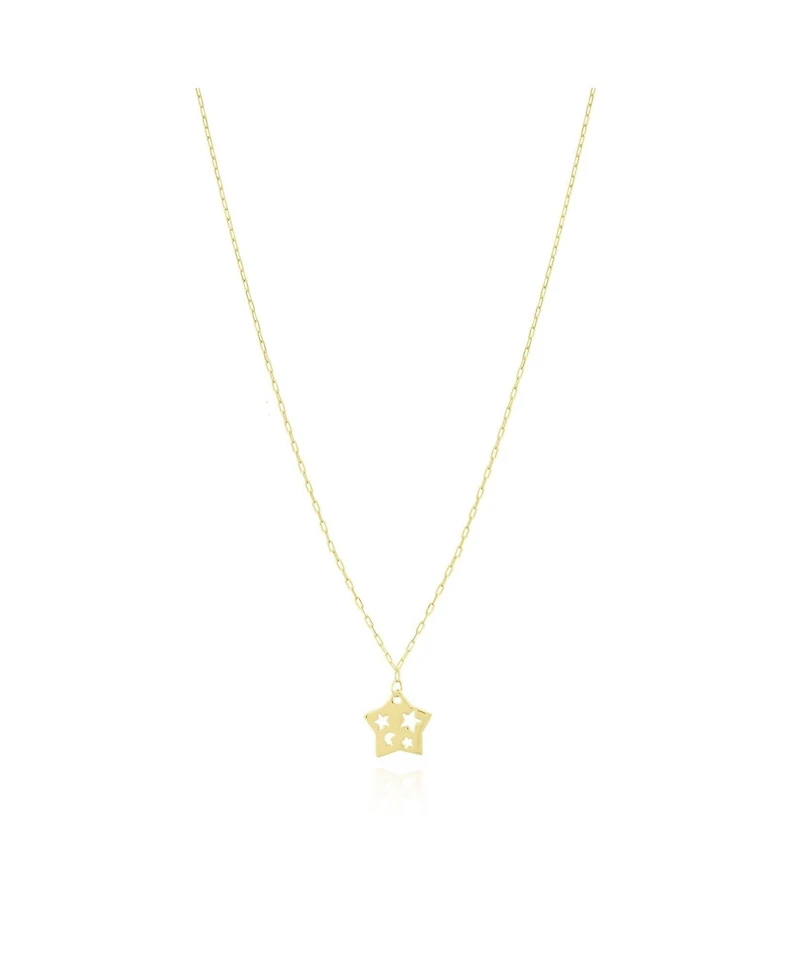 The Lovery Cutout Star Link Necklace 14K Gold