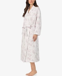 Eileen West Women's Long Sleeve Diamond Quilt Ballet Wrap Robe