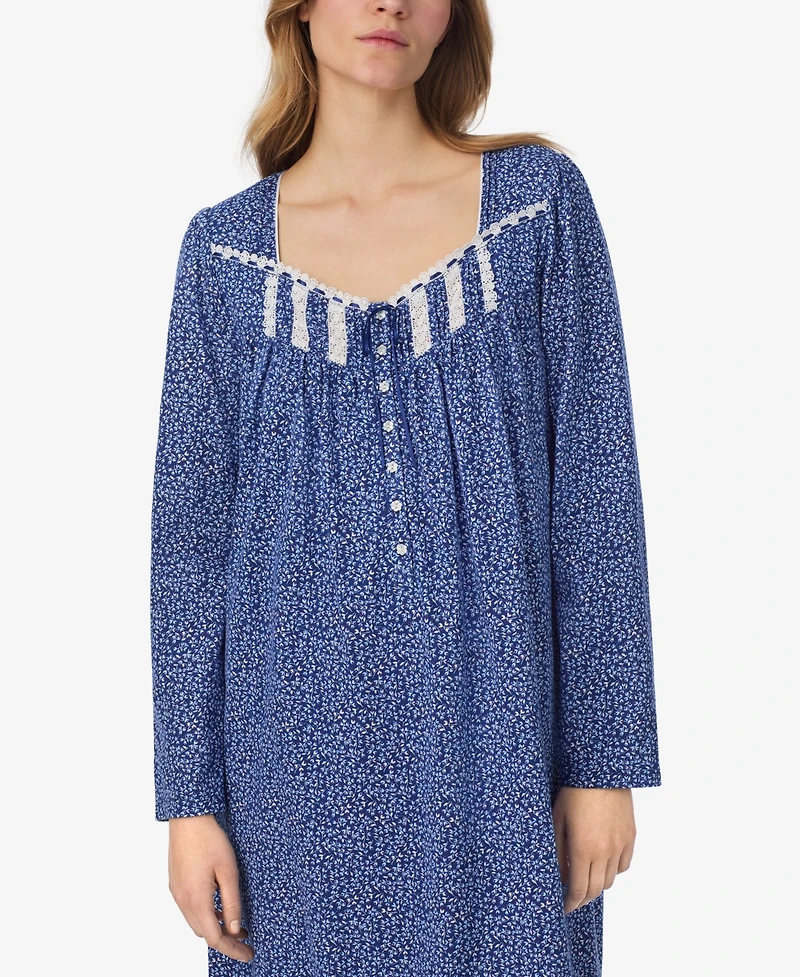 Eileen West Women's Long Sleeve Short Nightgown