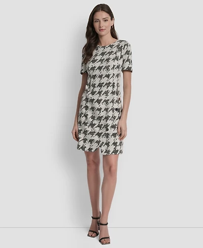 Dkny Women's Short Sleeve Crew Neck Sheath Dress