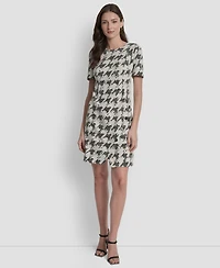 Dkny Women's Short Sleeve Crew Neck Sheath Dress