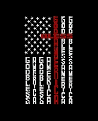 La Pop Art Plus Cross Flag Word V-Neck T-Shirt