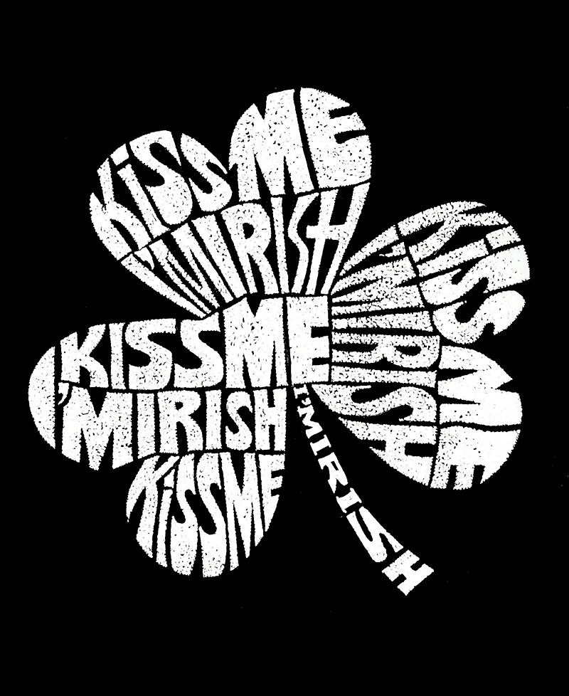La Pop Art Plus Kiss Me I'M Irish Word V-Neck T-Shirt