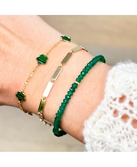 The Lovery Green Onyx Bead Bracelet 14K Gold