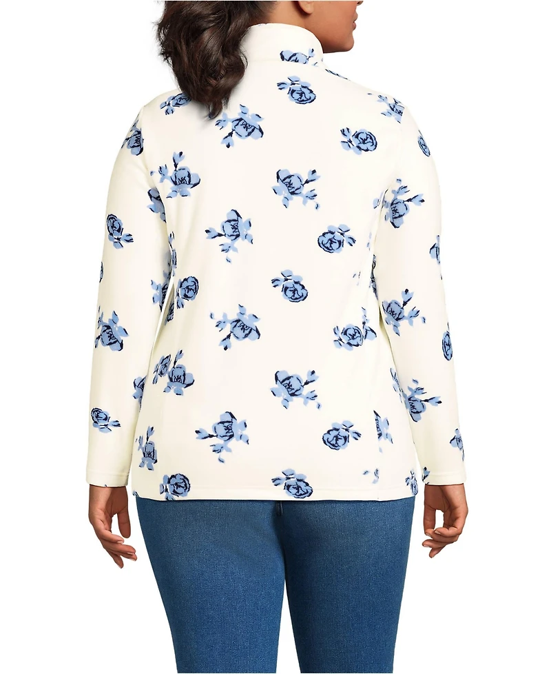 Lands' End Plus Anyweather Fleece Quarter Zip Pullover