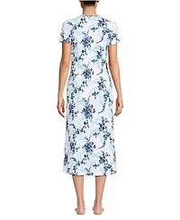 Lands' End Women's Cotton Short Sleeve Midcalf Nightgown