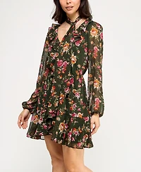 Trixxi Women's Floral Long Sleeve Dress