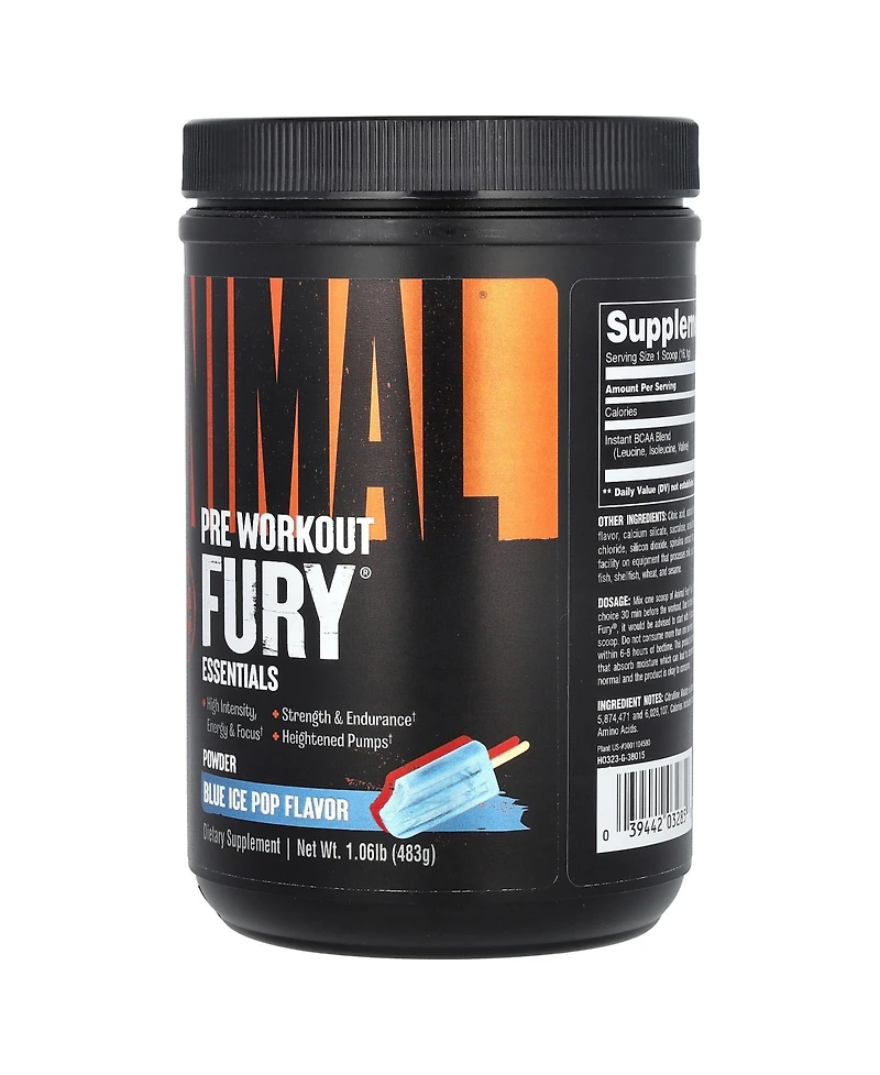 Animal Fury Essentials Pre Workout Blue Ice Pop