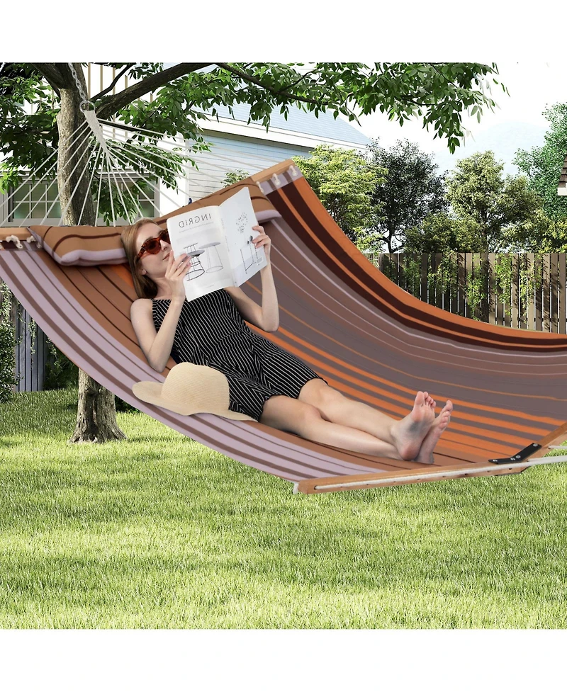 Gymax Patio Hammock Foldable Portable Swing Chair Bed Detachable Pillow