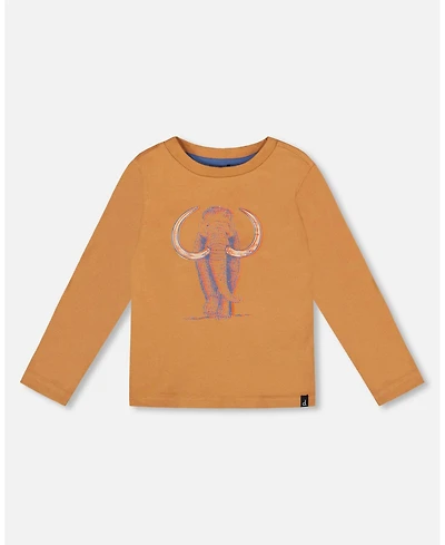 Deux par Big Boys Cotton Long Sleeve T-Shirt Cashew Brown