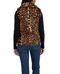 Sebby Collection Women's Faux Fur Notch Collar Vest