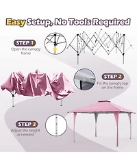13 X 13 Ft Pop up Gazebo with Portable Carrying Bag 8 Stakes and 4 Wind Ropes