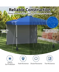 10 X 10 Ft Pop up Canopy Tent with 1 Sidewall and Wheeled Bag