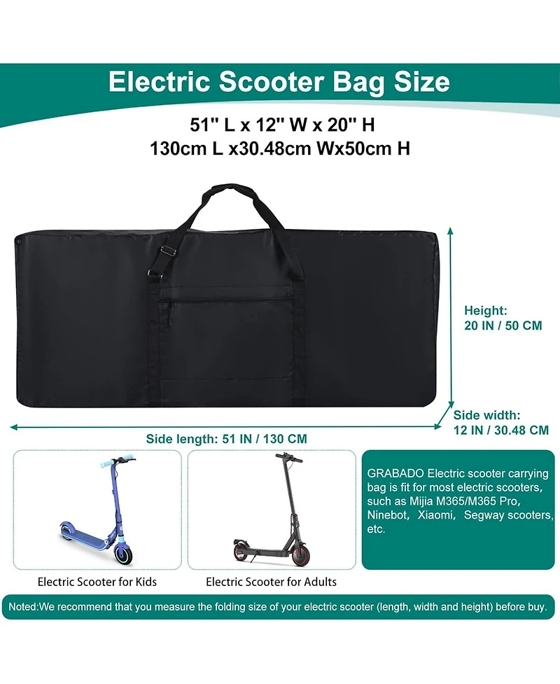 Urbanmax Electric Scooter Bag, Heavy Duty 840D with Waterproof Zipper, Universal for M365, Xiaomi