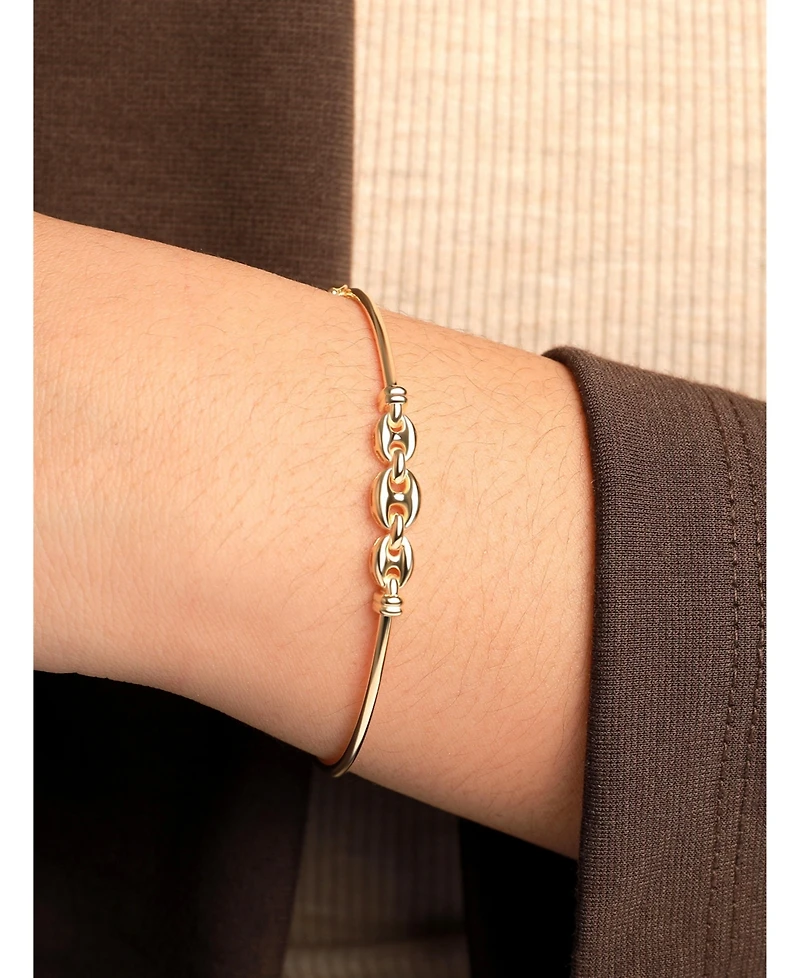 Devata Mariner Bangle Bracelet in 14K Gold, Fits Small to Medium Wrist, approx. 3.5 grams