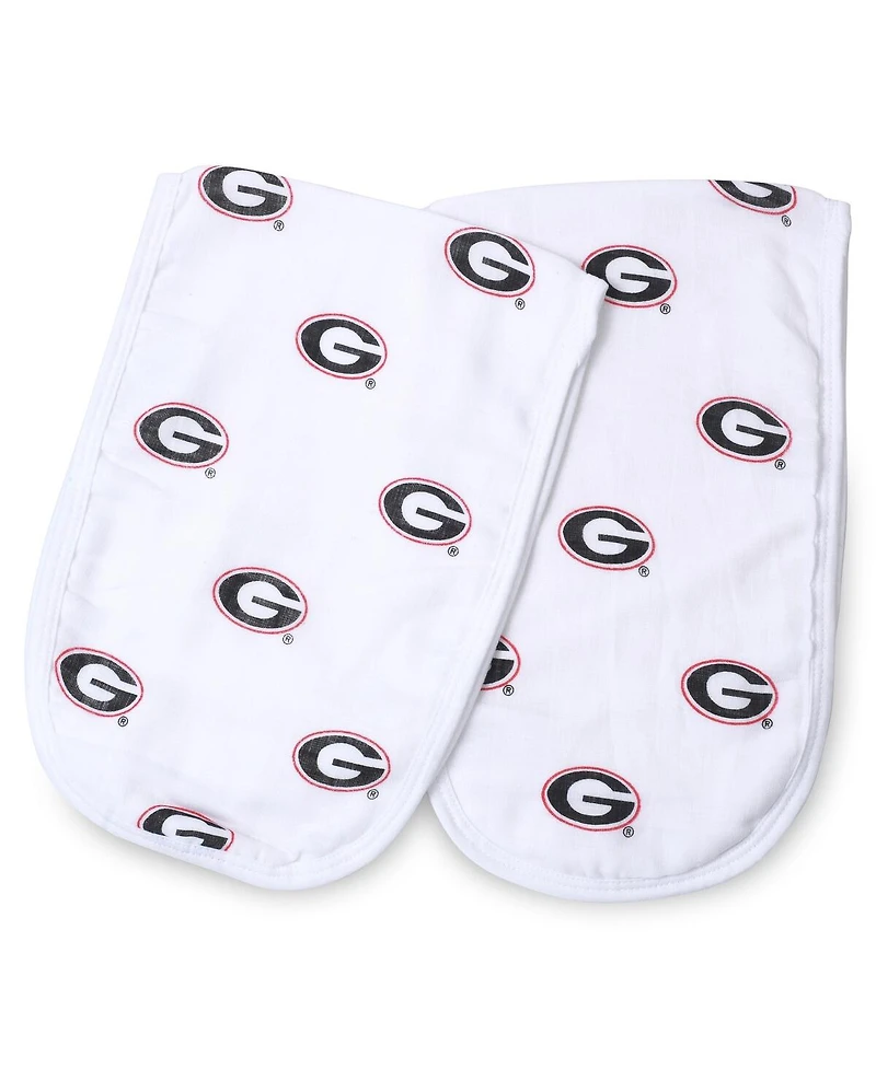 Three Little Anchors Baby Boys and Girls Georgia Bulldogs 2-Pack Muslin Burp Cloth Set