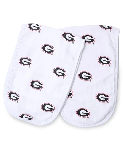 Three Little Anchors Baby Boys and Girls Georgia Bulldogs 2-Pack Muslin Burp Cloth Set