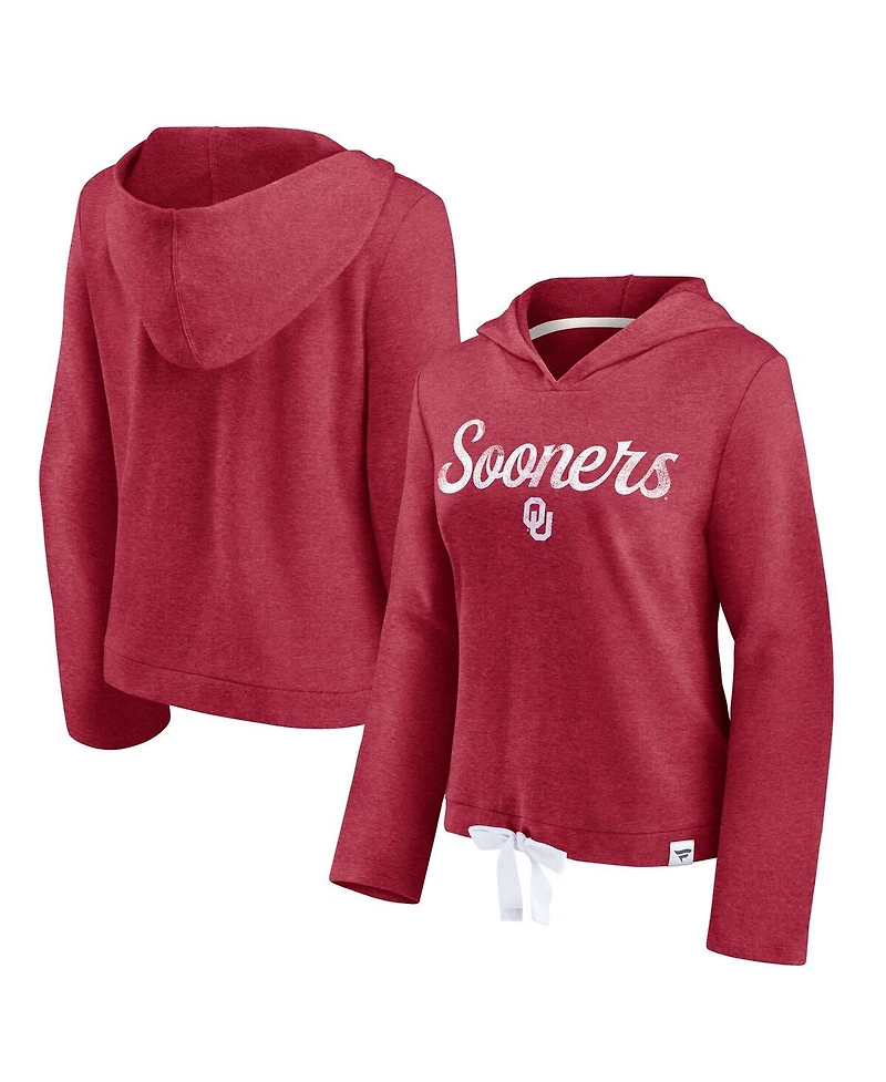 Fanatics Women's Crimson Oklahoma Sooners True Classics Cropped Hooded Sweatshirt
