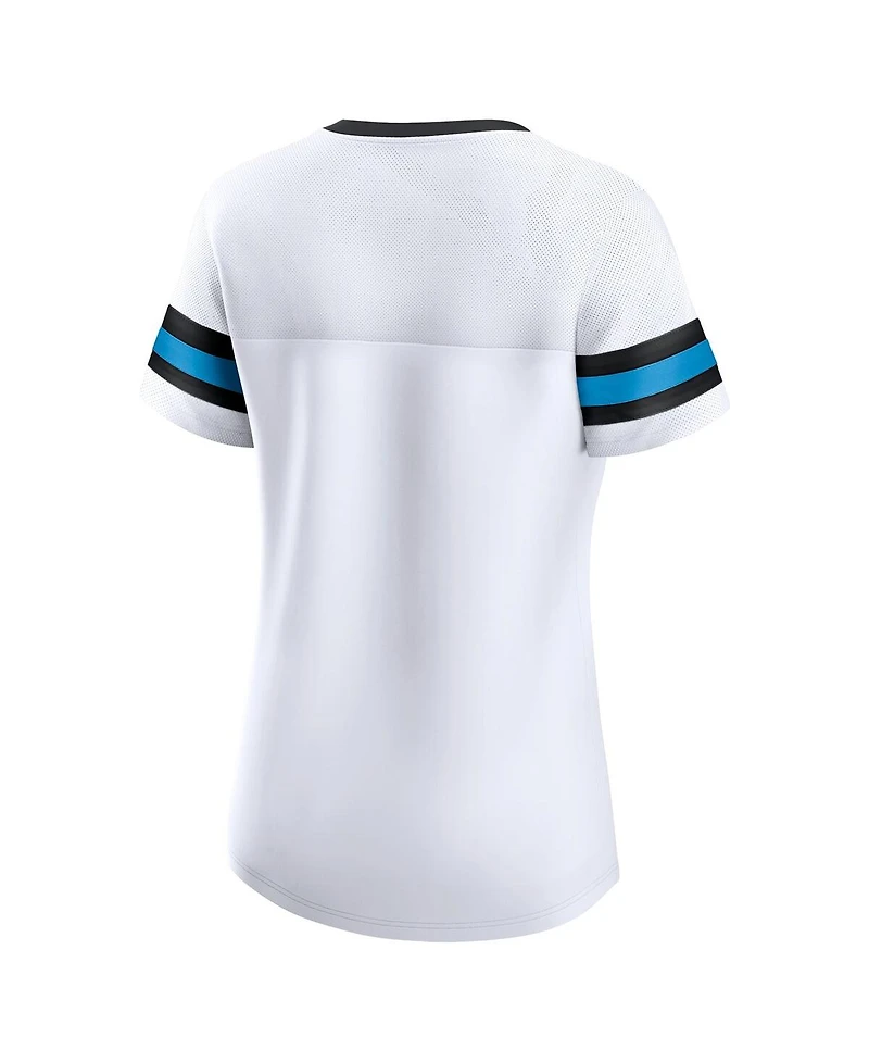 Fanatics Women's White Carolina Panthers Sunday Best Lace-Up T-Shirt