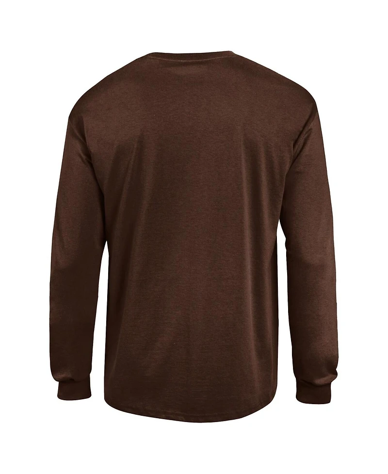 Champion Men's Brown Wyoming Cowboys Arch Over Logo 2-Hit Long Sleeve T-Shirt