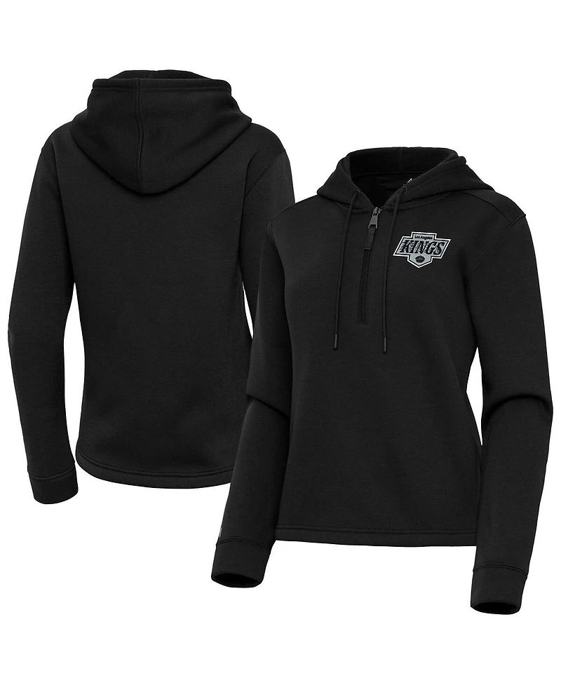 Antigua Women's Black Los Angeles Kings Contemporary Quarter-Zip Hoodie