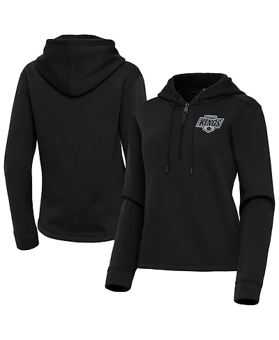 Antigua Women's Black Los Angeles Kings Contemporary Quarter-Zip Hoodie