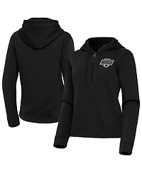 Antigua Women's Black Los Angeles Kings Contemporary Quarter-Zip Hoodie