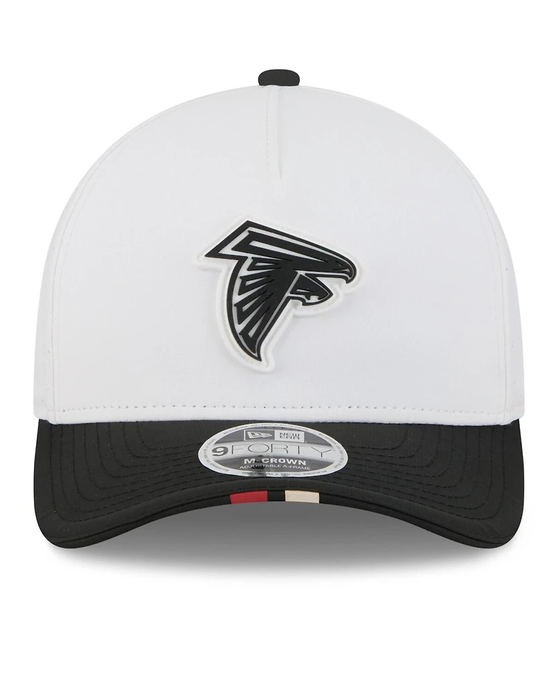 New Era Men's White/Black Atlanta Falcons 2025 Nfl Training Camp A-Frame 9FORTY Adjustable Hat