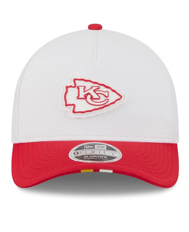 New Era Men's White/Red Kansas City Chiefs 2025 Nfl Training Camp A-Frame 9FORTY Adjustable Hat