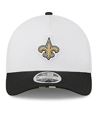 New Era Men's White/Black New Orleans Saints 2025 Nfl Training Camp A-Frame 9FORTY Adjustable Hat