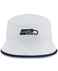 New Era Men's White Seattle Seahawks 2025 Nfl Training Camp Stretch Bucket Hat