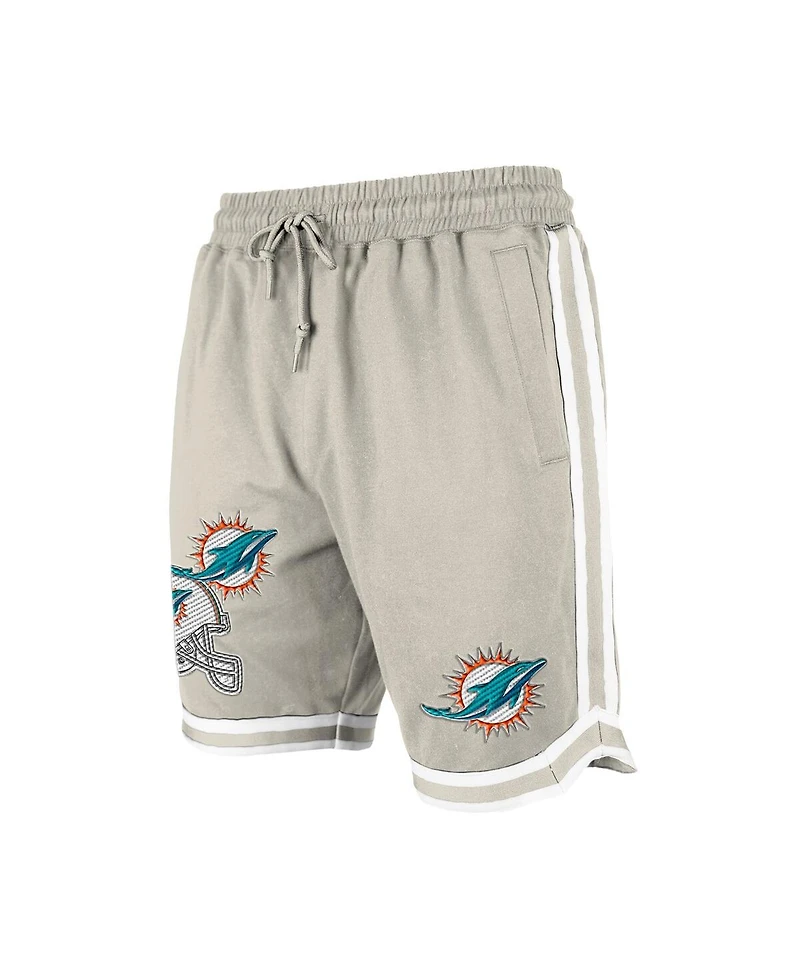 New Era Men's Light Beige Miami Dolphins Stone Multi Patch Shorts
