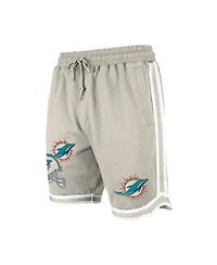New Era Men's Light Beige Miami Dolphins Stone Multi Patch Shorts