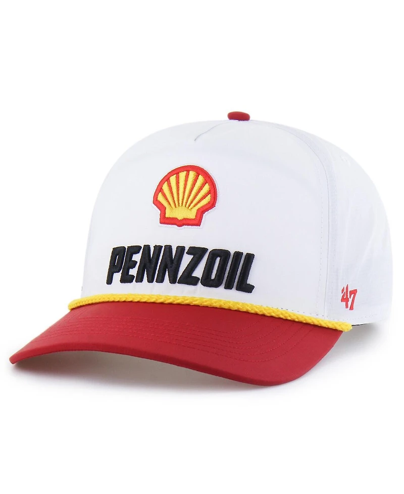 '47 Brand Men's White/Red Joey Logano Brrr Shell-Pennzoil Rope Hitch Adjustable Hat