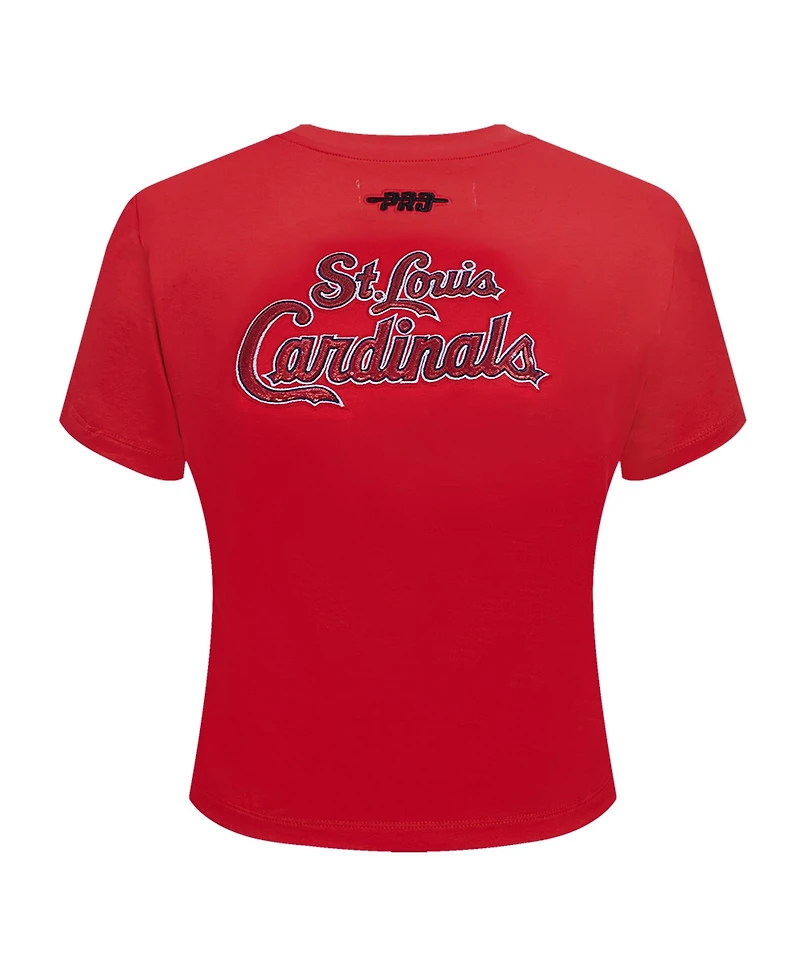 Pro Standard Women's Red St. Louis Cardinals Game Day Classics Baby Doll Cropped T-Shirt
