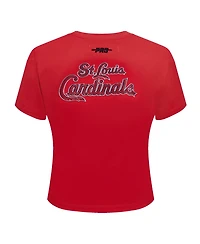 Pro Standard Women's Red St. Louis Cardinals Game Day Classics Baby Doll Cropped T-Shirt