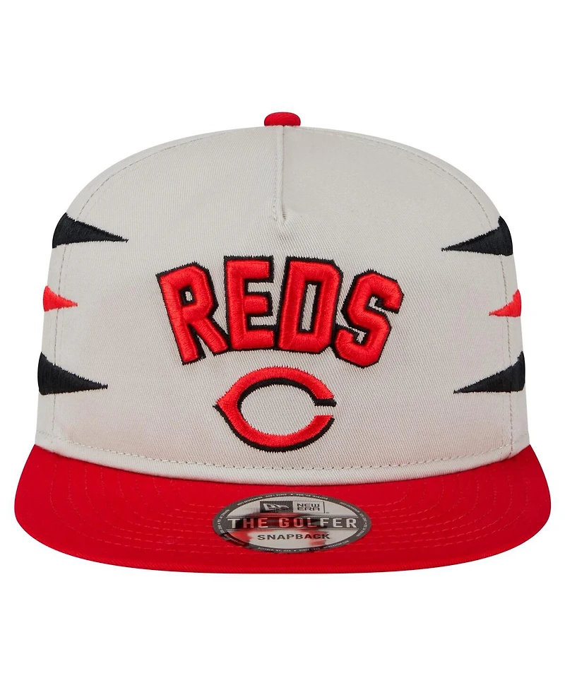 New Era Men's Cream Cincinnati Reds Iron Golfer Snapback Hat