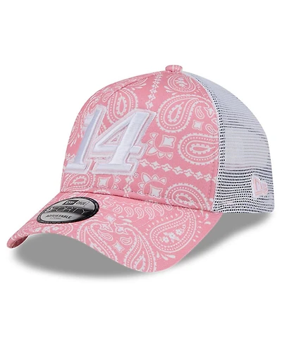 New Era Men's Pink Chase Briscoe 9FORTY A-Frame Trucker Paisley Adjustable Hat