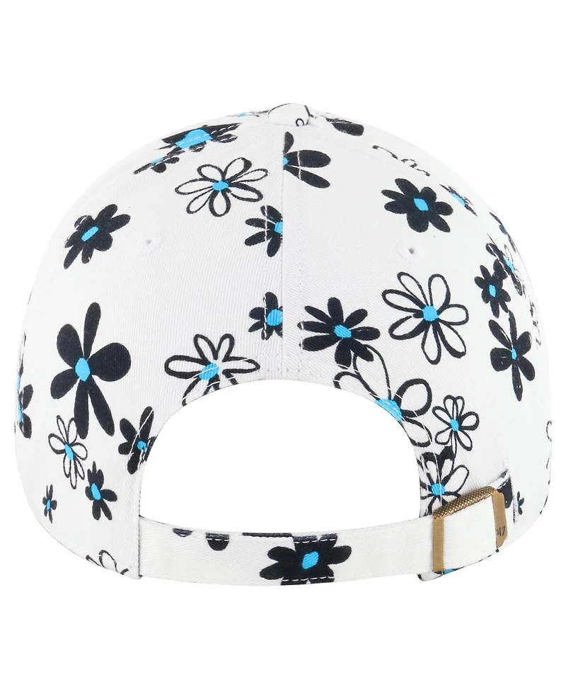 '47 Brand Big Girls White Miami Marlins Daisy Delight Clean Up Adjustable Hat