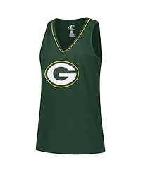 Logo Athletic Women's Green Bay Packers Plus Stellar Win V-Neck Tank Top