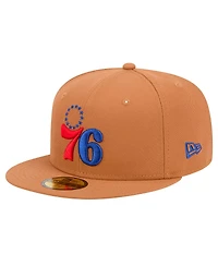 New Era Men's Tan Philadelphia 76ers Color Pack 59FIFTY Fitted Hat