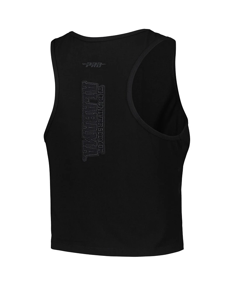 Pro Standard Women's Black Alabama Crimson Tide Tonal Neutral Fitted Waist Length Racerback Tank Top