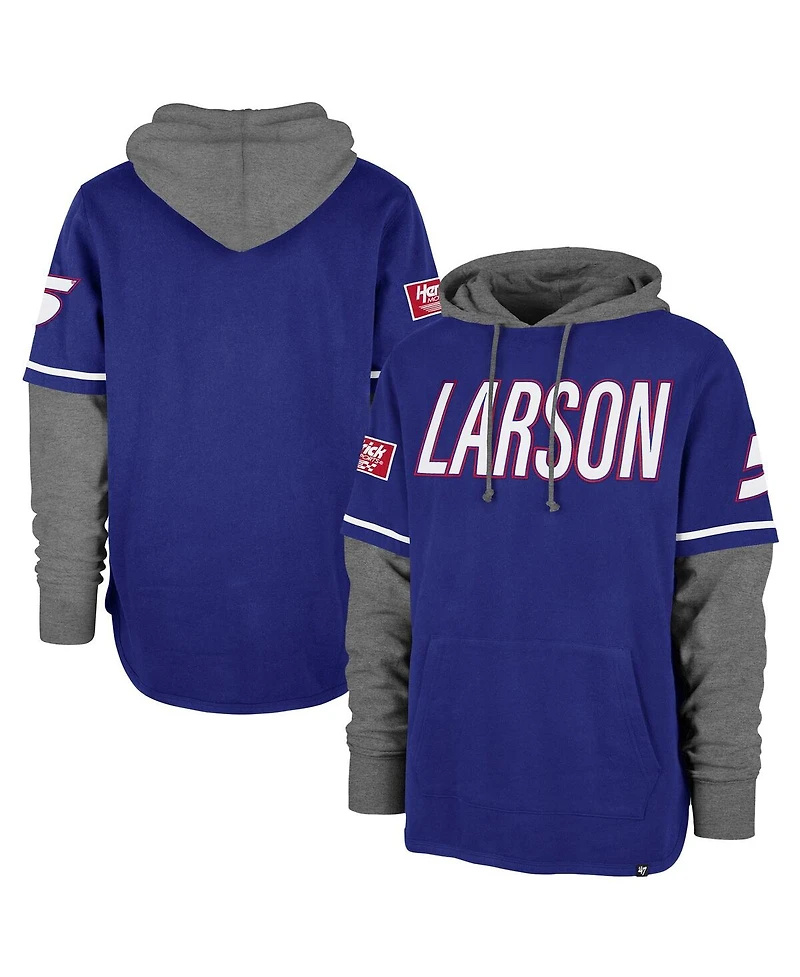 '47 Brand Men's Royal Kyle Larson Trifecta Shortstop Pullover Hoodie