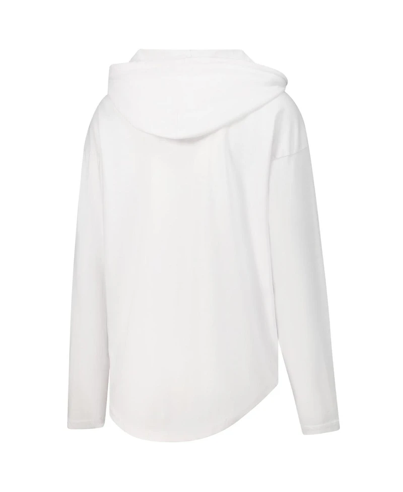 Pressbox Women's White Michigan Wolverines San Bruno Hoodie Long Sleeve T-Shirt