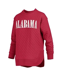 Pressbox Women's Crimson Alabama Tide Quilted Long Sleeve Pullover Sweatshirt